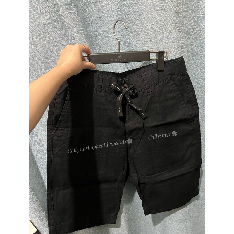 Giordano Celana Pendek Pria Linen Cotton Black Sale from 649k