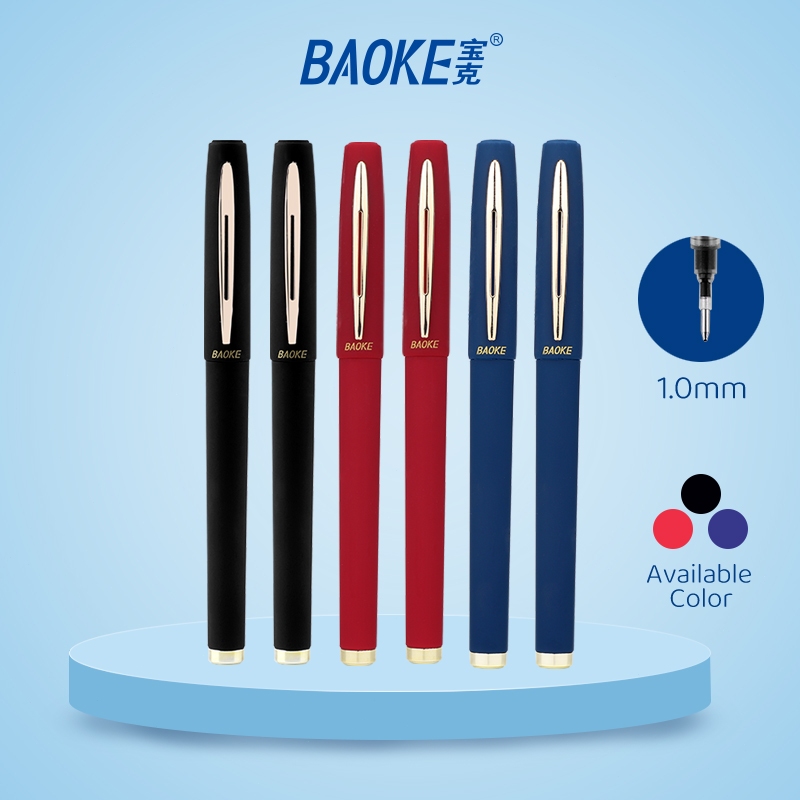 

BAOKE 6Pcs Pulpen Gel 0.5/0.7/1.0mm Gel Pen kapasitas Jumbo Tinta Hitam Merah Biru PC1828/PC1838/PC1848
