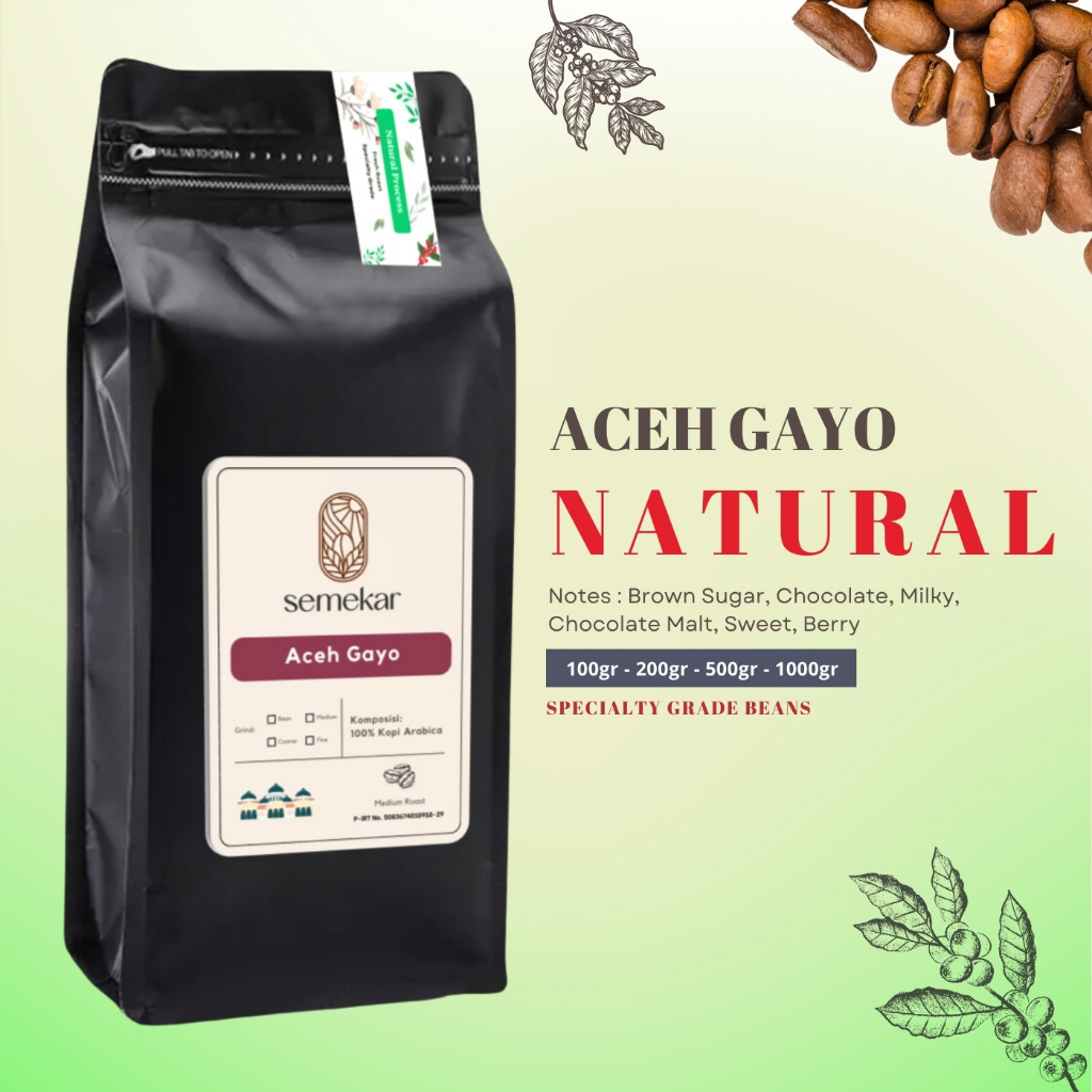 

Semekar Coffee - Kopi Arabica Natural Process Gayo Aceh Roasted Beans