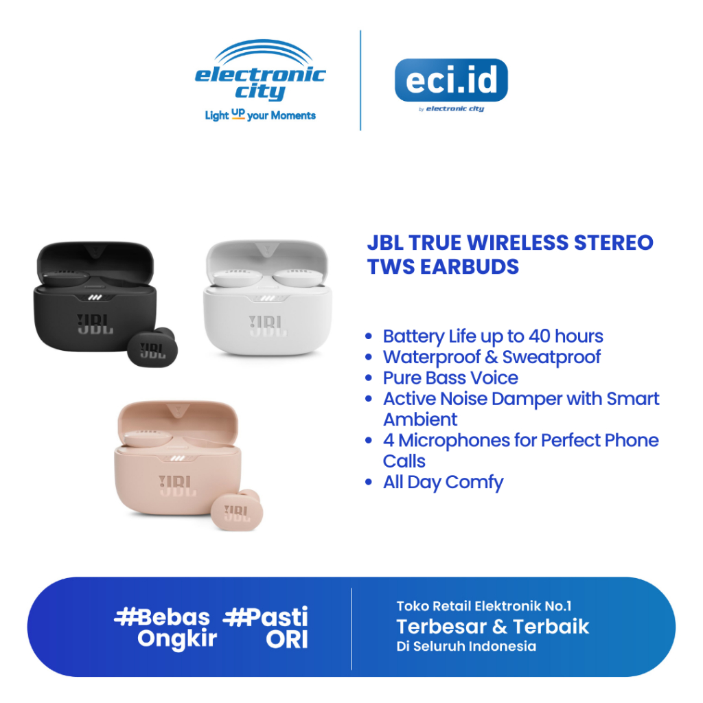 JBL True Wireless Stereo Earbuds - JBL T130 NC TWS