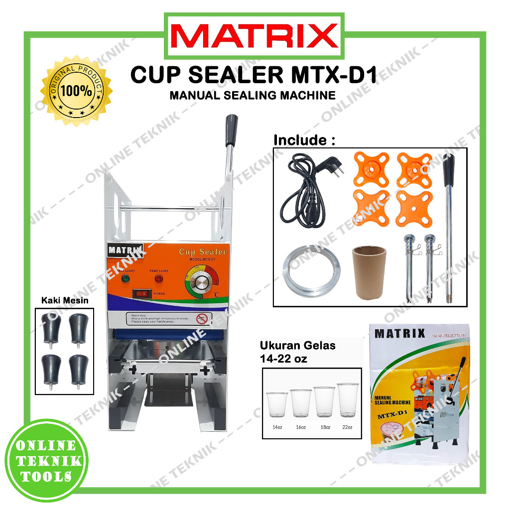 MATRIX Cup Sealer MTX-D1 Manual Sealing Machine / Alat Pres Segel Cup Gelas Plastik Tipe D1 Matrix