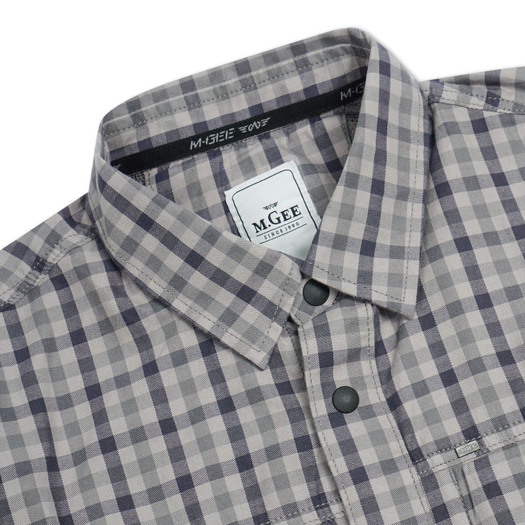 Kemeja Original MGEE - Kemeja Kerja Lengan Panjang Pria Original MGEE Texas CKKR 028 Grey