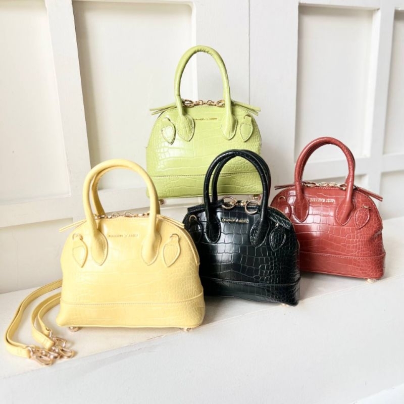 TAS SELEMPANG TOP HANDLE BAG HAND BAG WANITA CK HARMONEE BOWLING CROCO BAG PREMIUM IMPORT