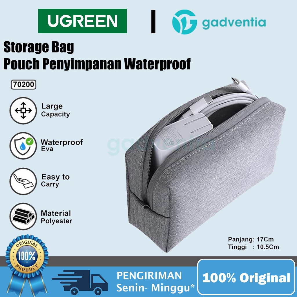UGREEN Storage Mini Bag Pouch Dompet Tas Tempat Kabel Charger Handsfree HP Travel Kit 70200