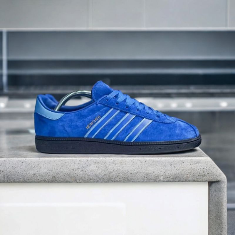 Sepatu Sneakers Pria Adidas Munchen edge blue paradise