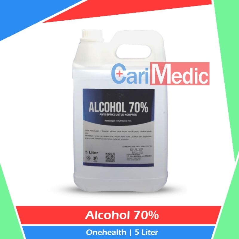 Alkohol 70% OneHealth 5 Liter Antiseptik Alcohol Cuci Luka