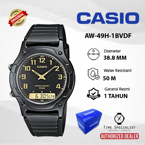 Jam Tangan CASIO AW-49H-1B AW-49HE-7A Digital Original Garansi Resmi 1 tahun