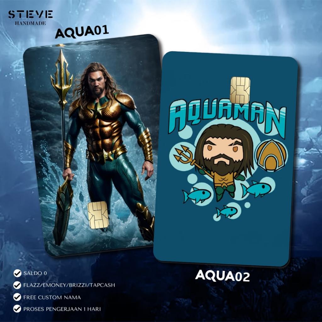 Flazz Gen 2 Emoney Brizzi Tapcash Aquaman Custom Nama UV Print