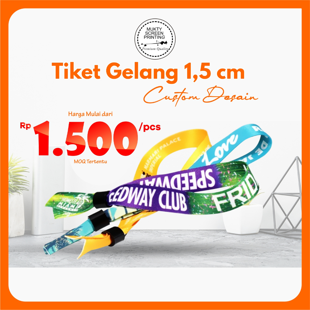 

Tiket Gelang Lanyard 1,5 cm Printing Custom Desain