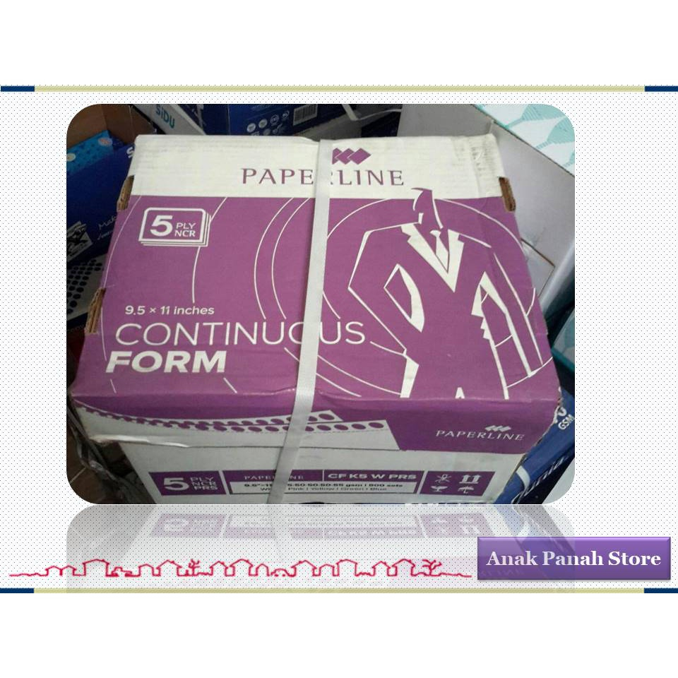 

Continuous Form Uk. 9.5" x 11"/2, 5 ply NCR Bagi 2 PRS Merk Paperline