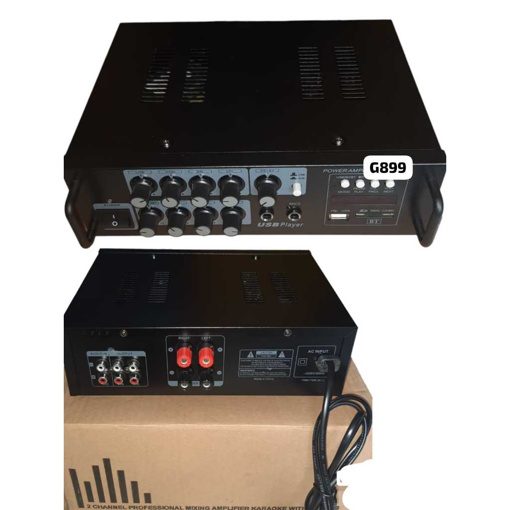 G899 ORIGINAL AMPLIFIER POWER AMPLI BONUS MIC MICROPHONE MINI USB BLUETOOTH BT USB SD CARD RADIO POW