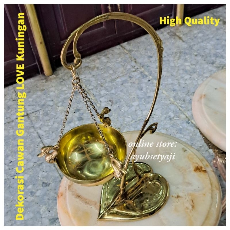 Timbangan Gantung Kuningan LOVE Dekorasi Rumah Sultan Vas Bejana motiv cinta bokor Mangkuk kuningan 