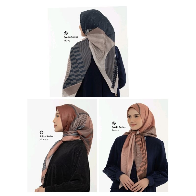 HIJAB DEENAY SAIDA SERIES (NAVY MAROON BROWN)