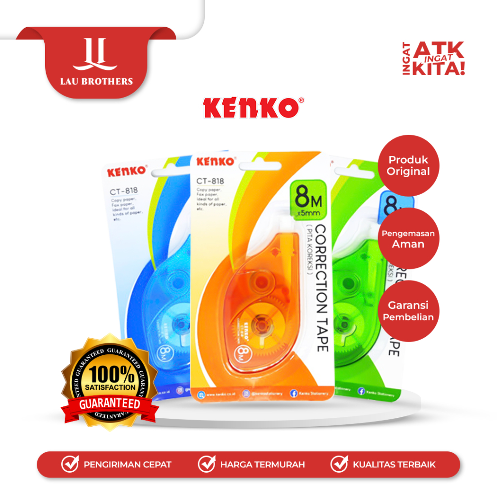 

KENKO PITA KOREKSI/ CORRECTION TAPE CT-818 [8M x 5mm] (1PC)