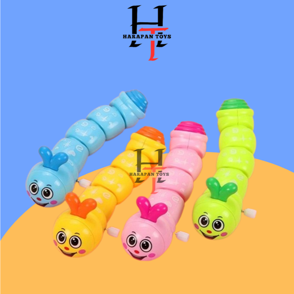 ULAT BERJALAN / ulat gerak putar/ mainan ulat jalan/ ulet puter/  mainan lucu ulat putar bergerak