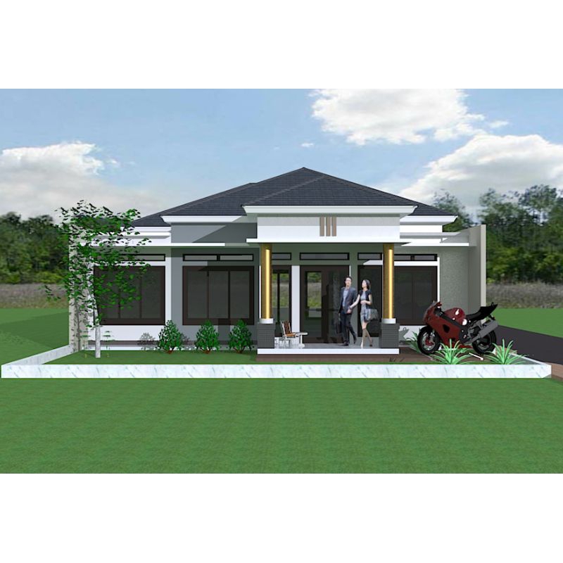DESAIN RUMAH UKURAN 13x15 m2. Paket desain rumah siap bangun. desain rumah 3D. Jasa desain rumah mew
