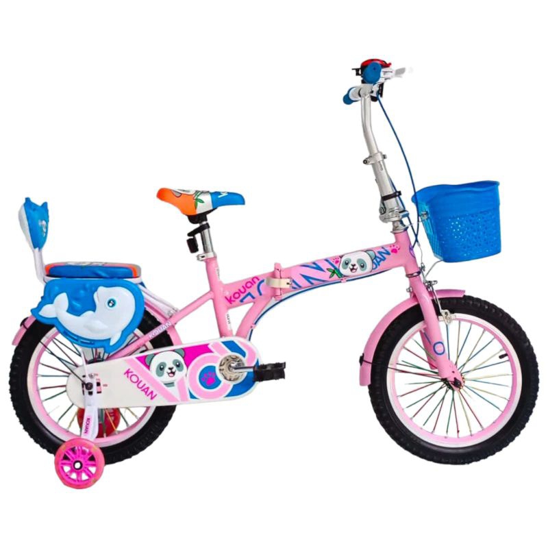 sepeda lipat anak ukuran 16 in merk KOUAN dolphin untuk anak 5 tahun sampai 10 tahun