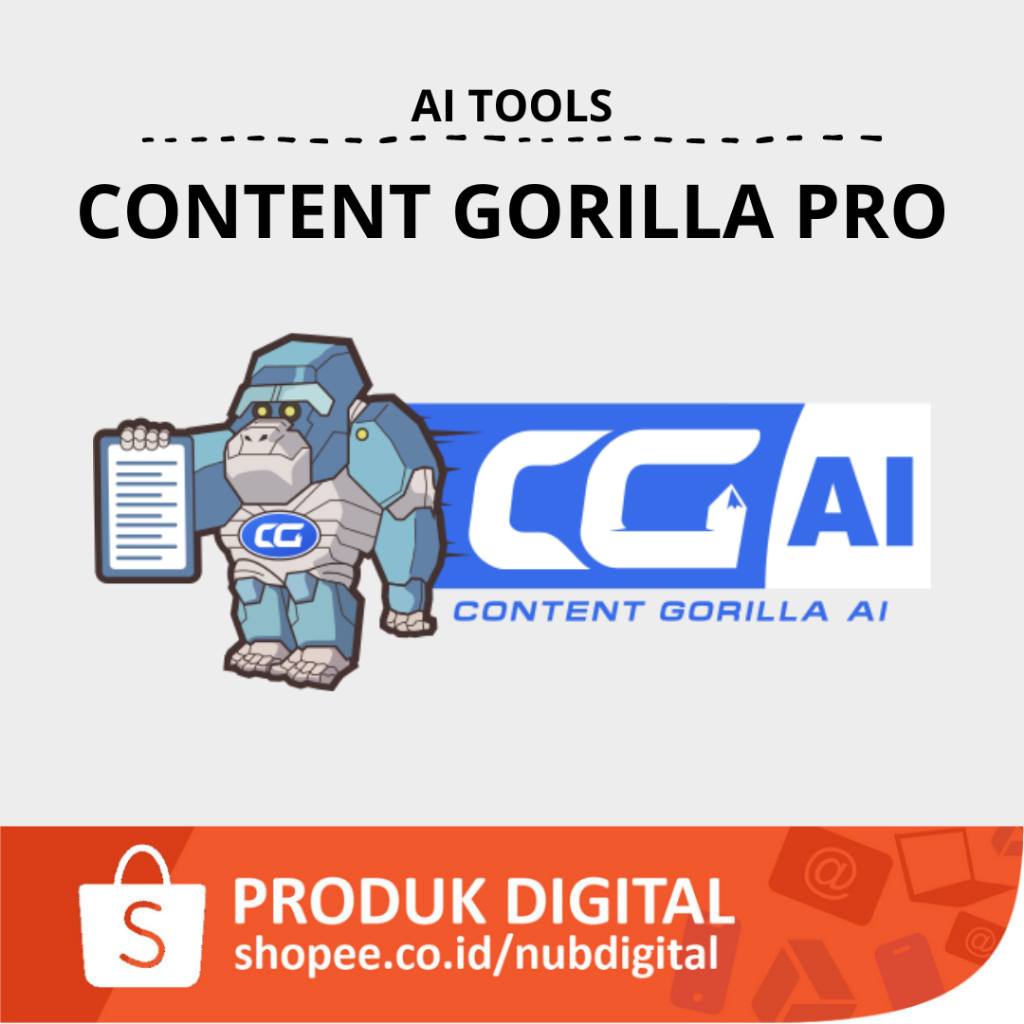 CONTENT GORILLA AI CONTENT WRITTER SOFTWARE APLIKASI AI PEMBUAT KONTENT WEB NUBDIGITAL