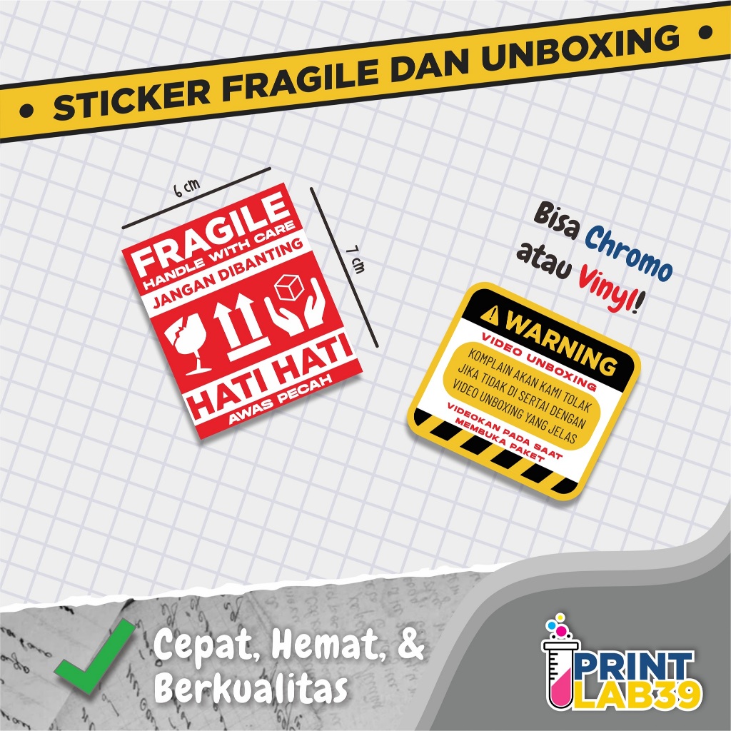 

LABEL STIKER BARANG PECAH BELAH I STICKER FRAGILE A3 I TERMURAH I CUSTOM