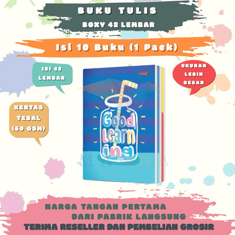 

(10 BUKU) Buku Tulis Boxy 42 Lembar Kertas HVS TJIWI 60 GSM merk SIDU SILVER HORSE PREMIUM QUALITY