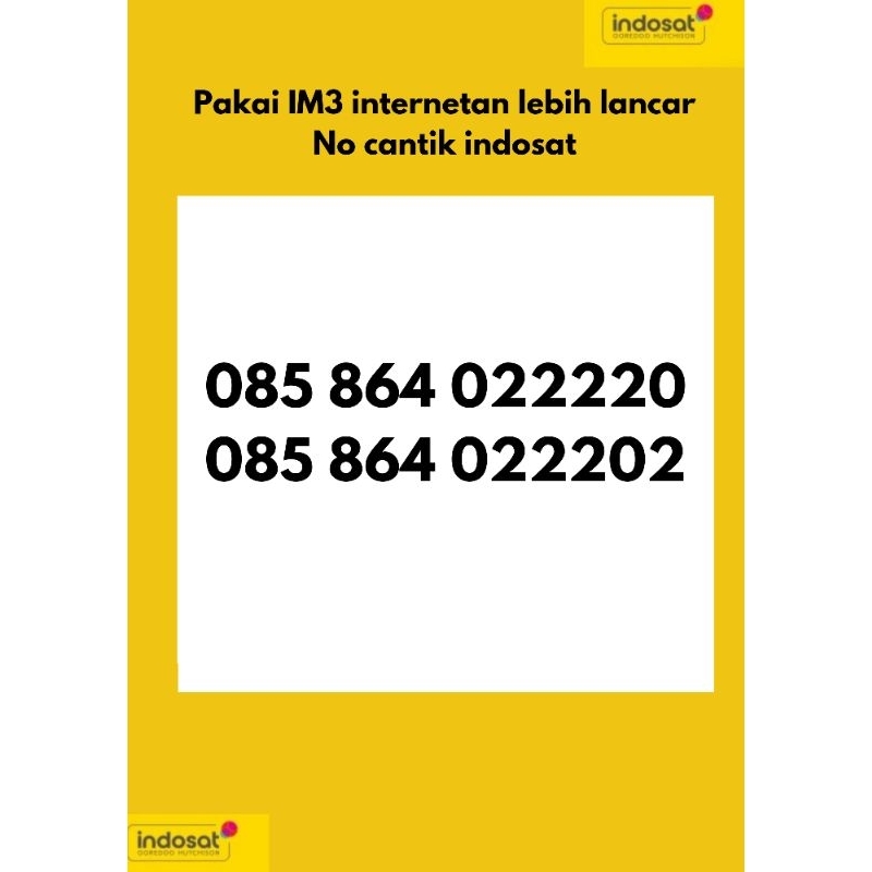 No cantik indosat seri couple