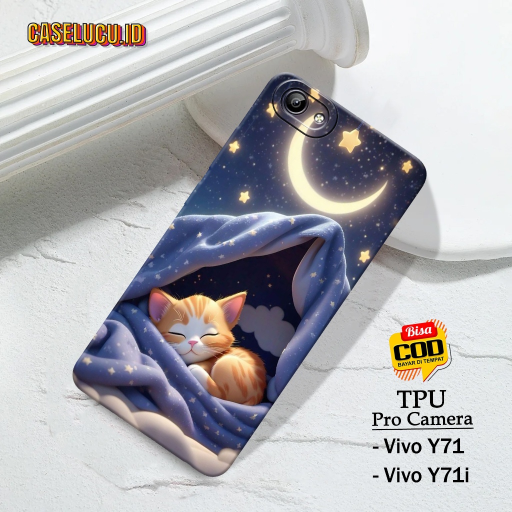 Casing Hp Vivo Y71 / Y71i Terbaru Fashion Case kucing Case Hp Vivo Y71 / Y71i Soft Case Hp Vivo Y71 