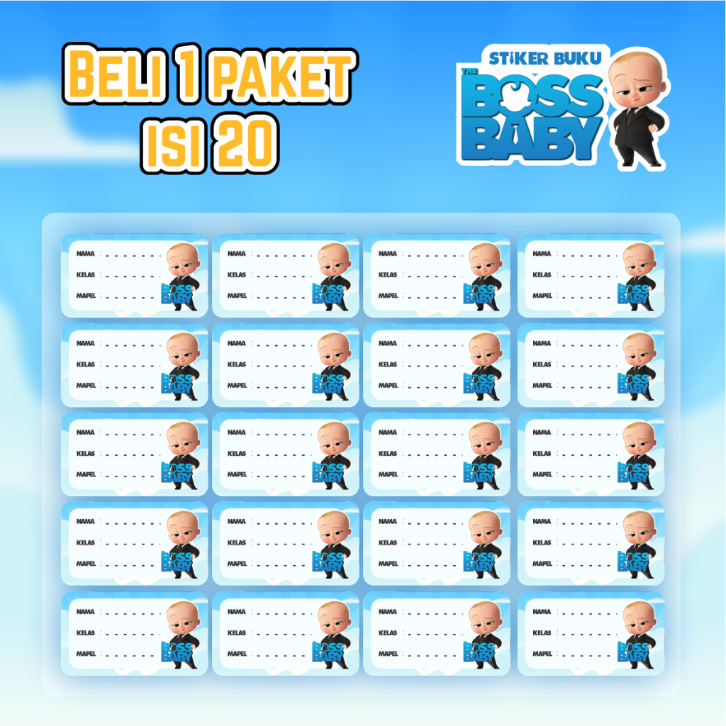 

READY STOK isi 20 Stiker Mapel - Label Buku Pelajaran Sekolah - Stiker mata pelajaran
