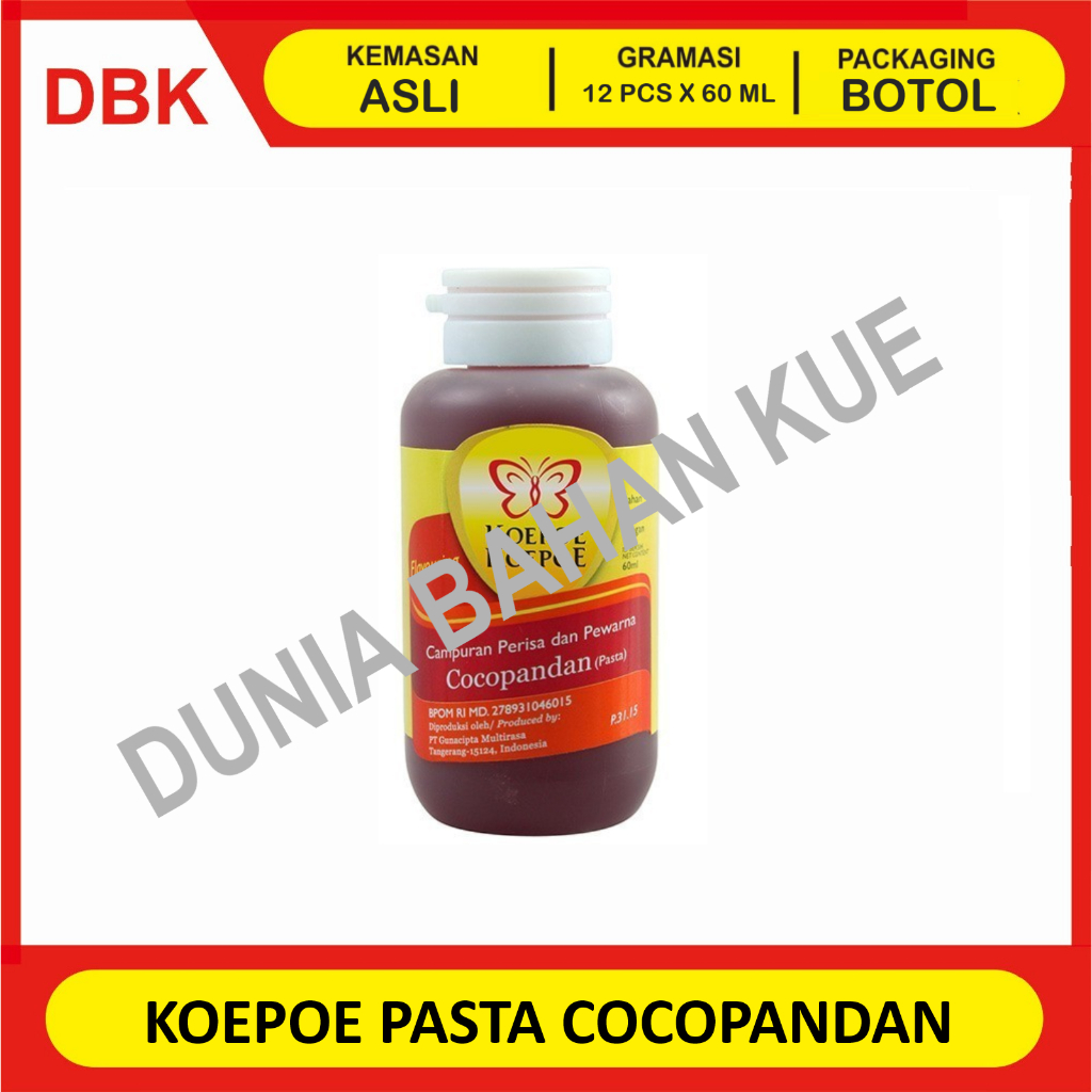 

KOEPOE KUPU PASTA COCO PANDAN 60 ML - 1 LUSIN 12 PCS / PERISA COCOPANDAN
