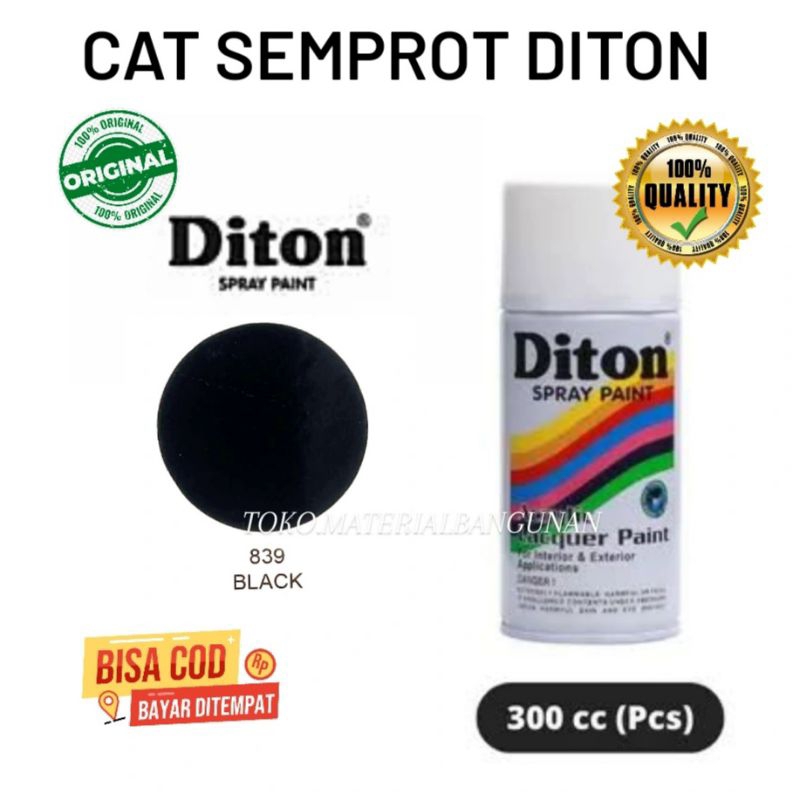 CAT SEMPROT DITON SPRAY WARNA BLACK / HITAM 300 CC