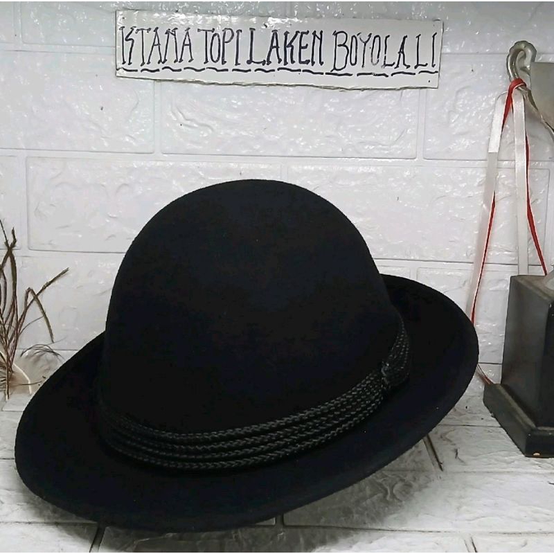 Topi laken bulat caplin topi laken asli wol topi laken bulat bowler clasa A super topi laken pria da