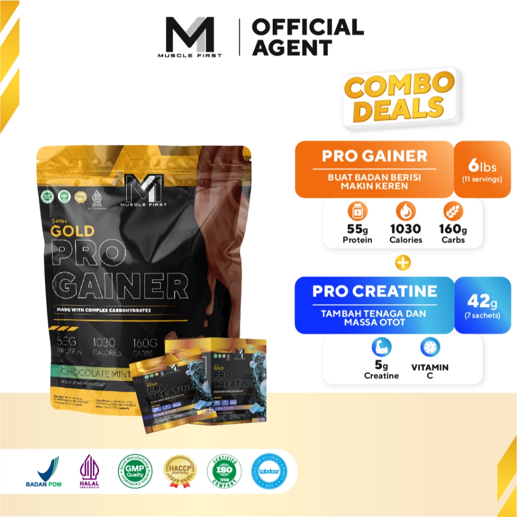 [BUNDLE] MUSCLE FIRST Gainer 6Lbs + Creatine Box - Suplemen Fitness