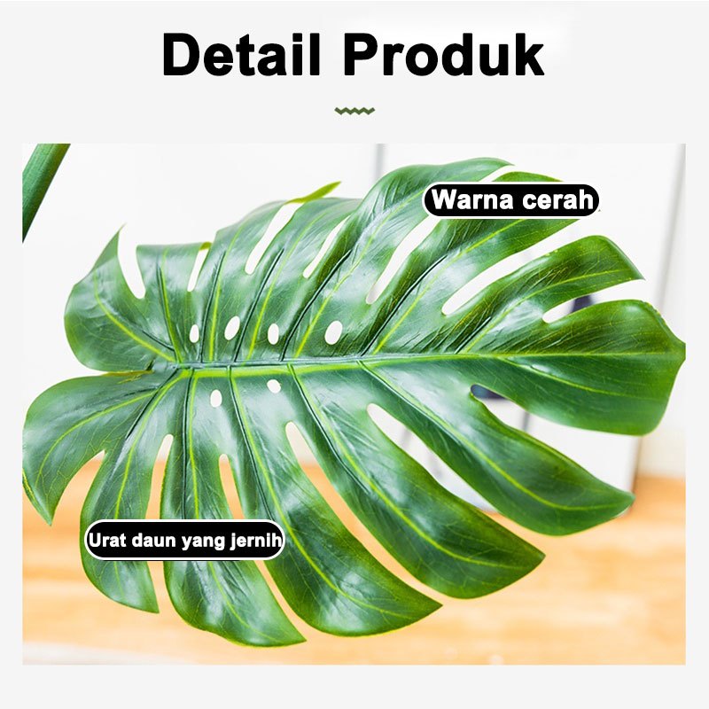 Tanaman hias Artificial DAUN PALEM PLASTIK DAN POT 85CM DAUN PALEM JUMBODAUN ARTIFICIAL DAN PALSU
