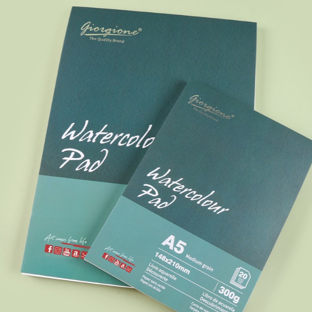 

KODE A67P Giorgione Watercolour Paper Pad 3 GSM Green Kertas Watercolor Pad A4A5 3 GSM