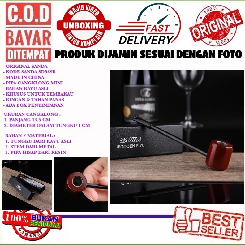 KODE I47I SANDA SD569B PIPA POPEYE MINI CANGKLONG KECIL BAHAN KAYU ASLI HOBI KOLEKSI