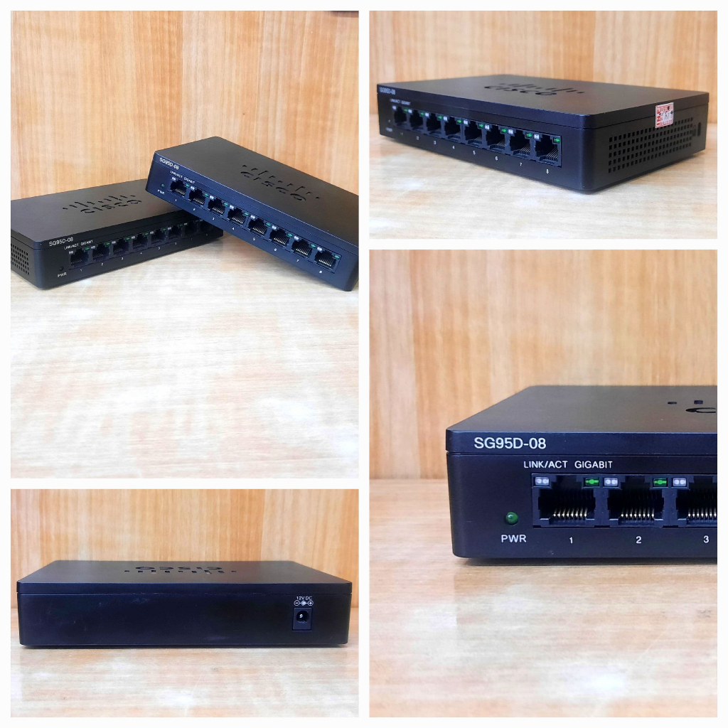 Sisco SG95D-08 8 Port Gigabit Desktop Switch Second like New
