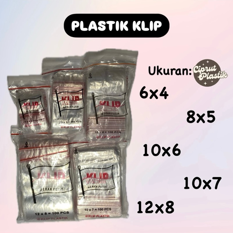Kantong Plastik Klip Ziplock Merah Putih Kecil/Besar