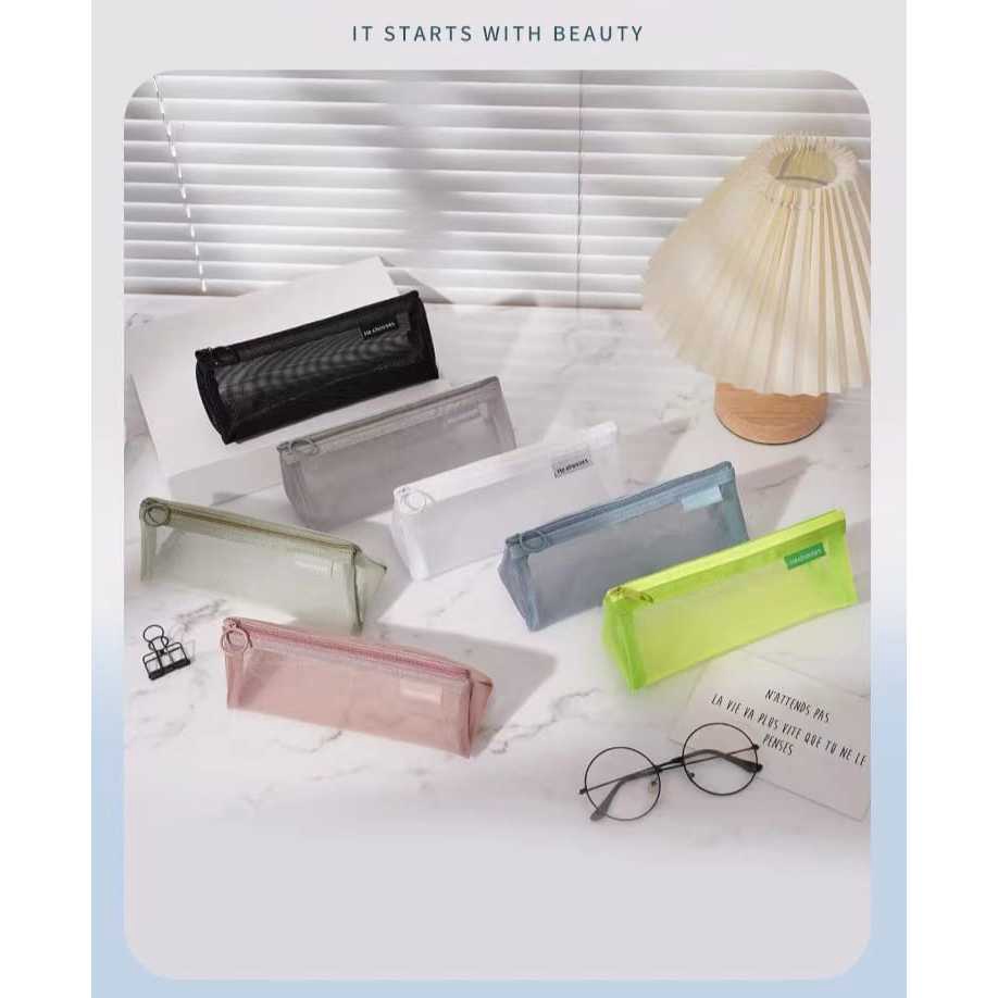 

SENSASIONAL Tempat Pensil Mesh Triangle Pensil case Jaring Segitiga LARGE