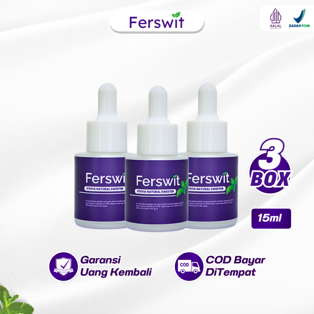 

Ferswit Stevia Cair Murni paket 3 Box