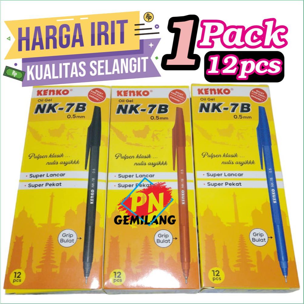 

PULPEN STANDAR Kenko Oil Gel Pen 0.5mm NK-7B Harga SPESIAL PENA BOLPOIN