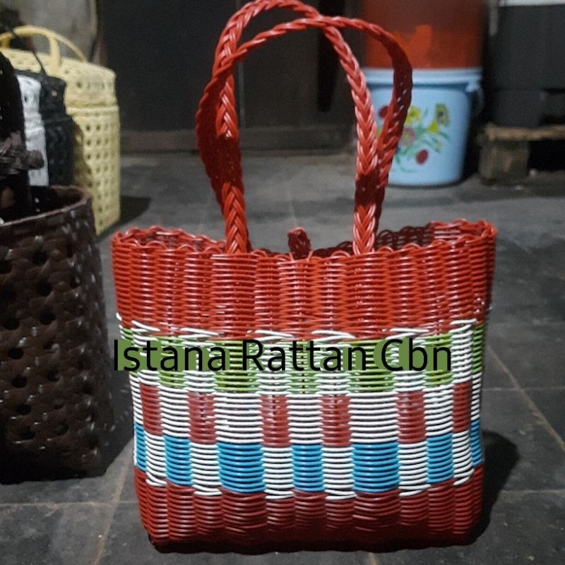 Tas Anyam Rotan sintetis mix warna Random