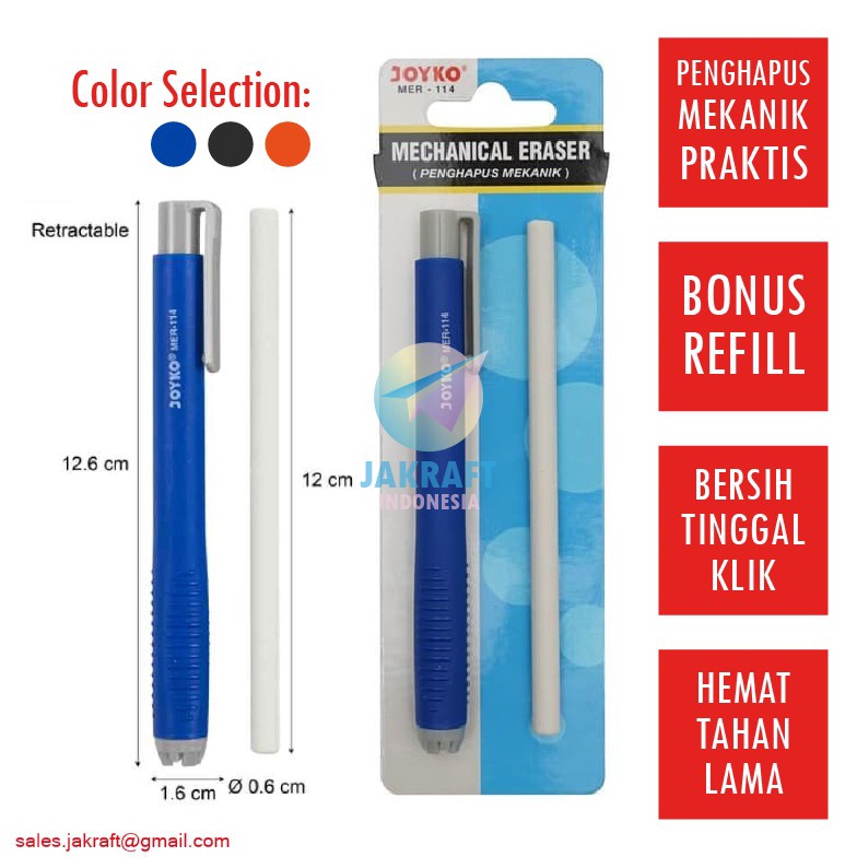 

TOP 1 Set Penghapus Pensil Mekanik Klik Bonus Refill Mechanical Eraser JOYKO MER114