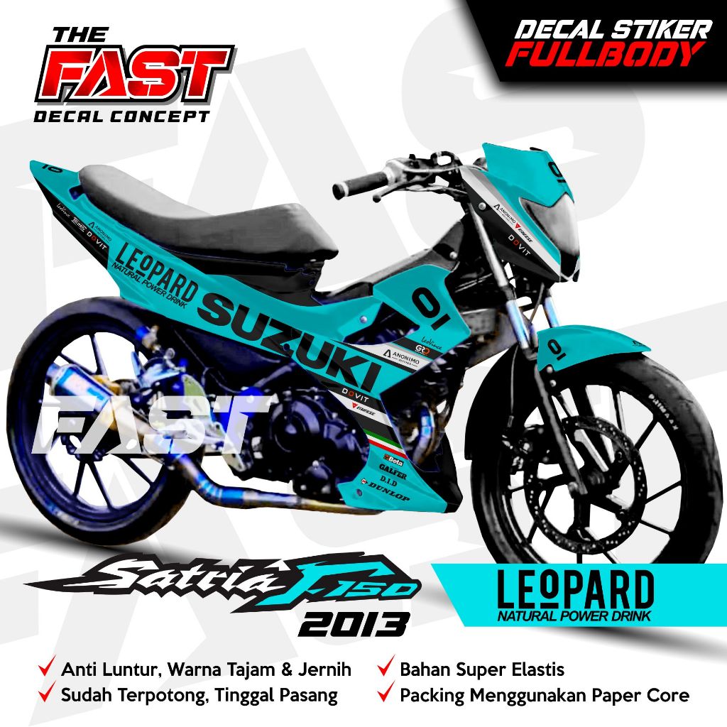 BISA COD Decal Satria FU Facelift 2013 Full Body Leopard Stiker Satria F150 Facelift 2013 Full Body 