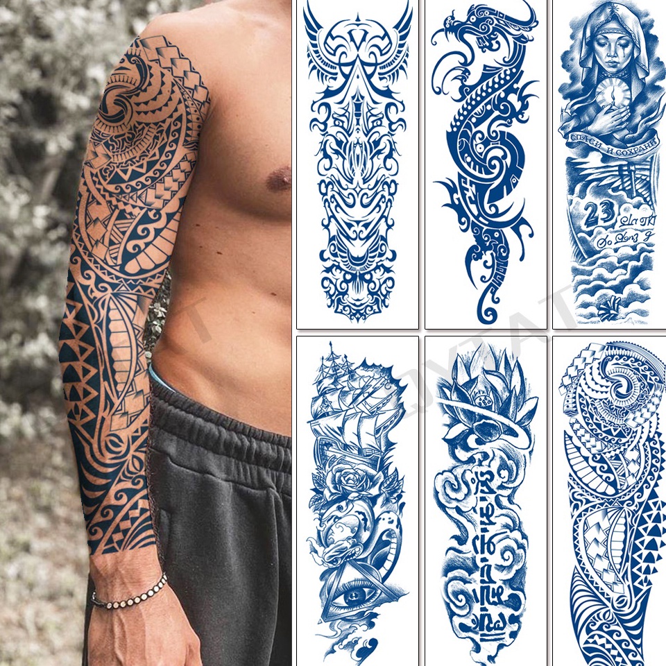 KODE N82K Tato temporer semi permanen 15 hari ukuran full lengan Temporary tattoos full arm model GZ