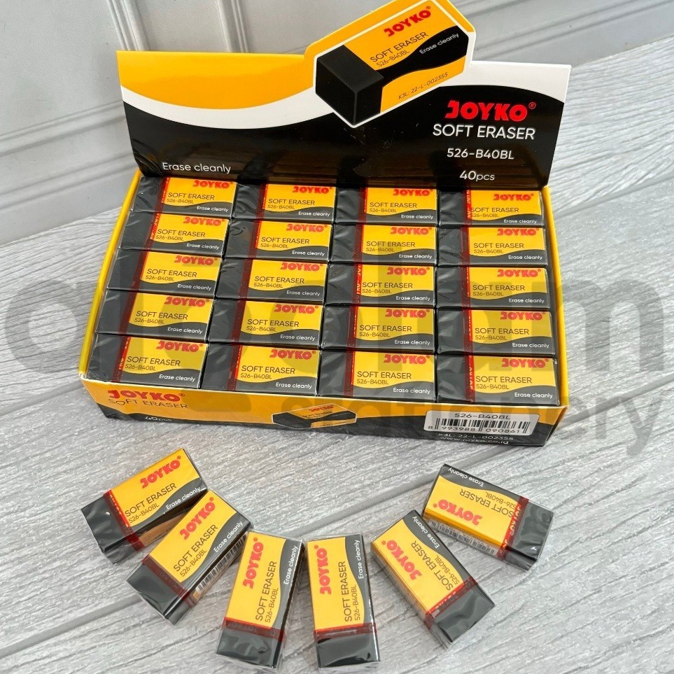 

SATU PACK 4 PCS Penghapus Kecil Hitam Joyko l N4N8