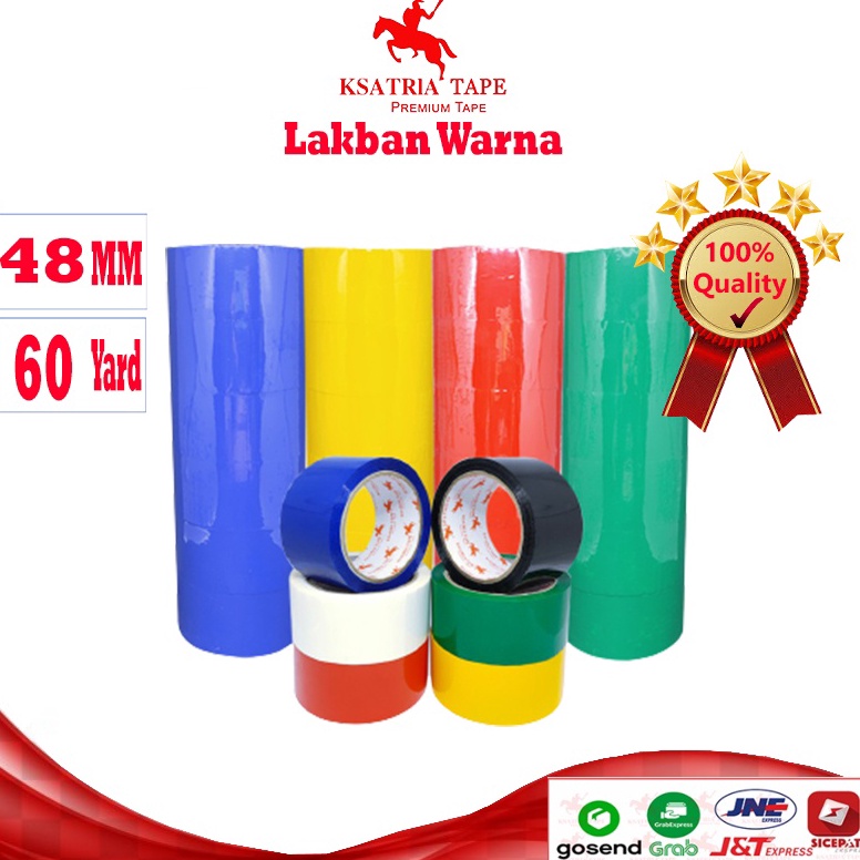 

TERMURAH Lakban OPP Tape Lakban Warna Dunia Packing 6 Yard 1 Slop u AJ4