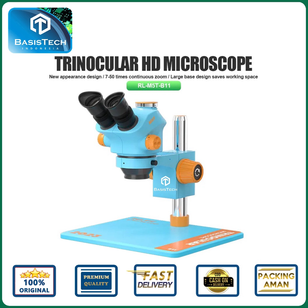 MIKROSKOP TRINOCULAR RELIFE RL M5T B11 + LED LAMP - HD STEREO MICROSCOPE RELIFE RL-M5T-B11 + LED LAM