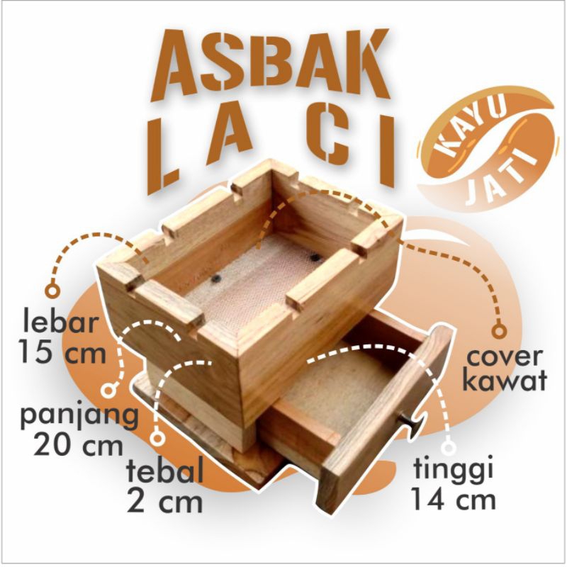 Asbak unik berlaci ukuran jumbo bahan baku kayu jati jawa - woodiguwak -