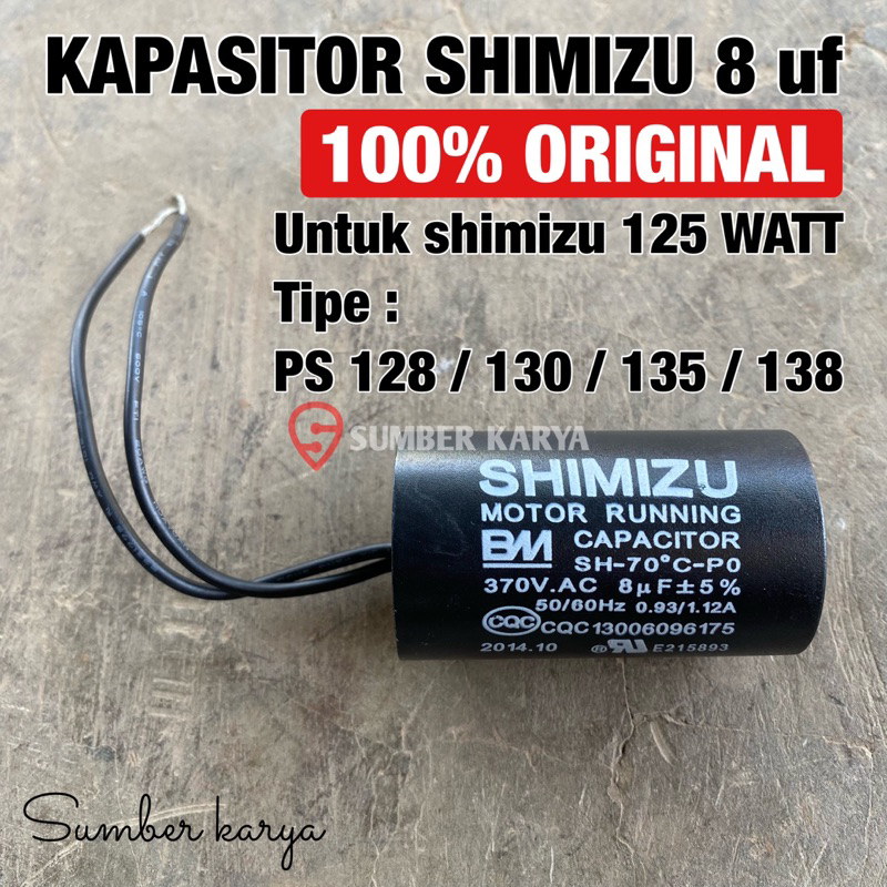KAPASITOR SHIMIZU 8 UF - kapasitor pompa air shimizu 8 uf Original
