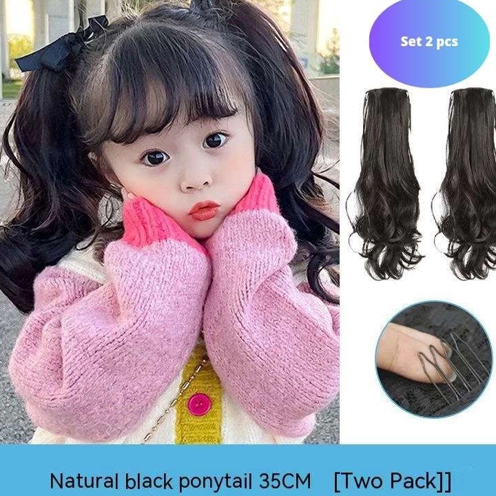 Set Isi 2 Wig Ponytail Anak Premium Hair Clip Wig Extension Korean Style