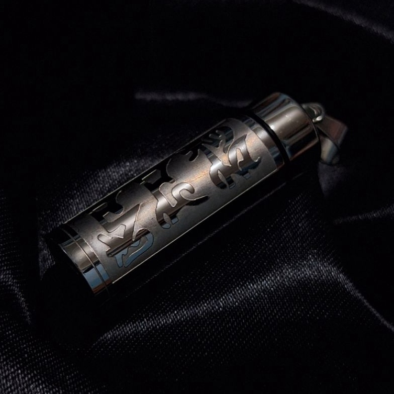 COD NEW Liontin Bandul Kalung Proteksi Buddhist Mantra Leng Yan Bentuk Tabung KODE X2Z8